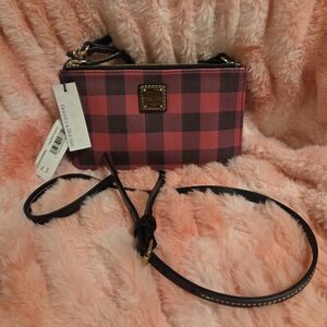 BNWT Dooney & Bourke Red/ Black Plaid Crossbody Bag